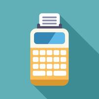 Modern pos terminal printing receipt on teal background vector