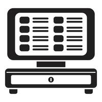 Cash register displaying items and prices for payment processing vector