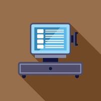 Cash register displaying shopping items and total price vector