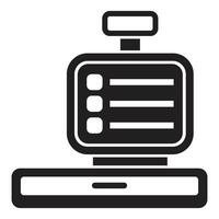 Cash register machine processing order in retail store vector