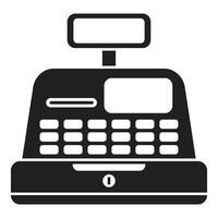 Cash register machine with display showing total amount and numeric keypad vector