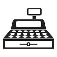 Cash register machine representing commerce and retail business vector