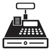 Cash register processing transaction with receipt printing vector