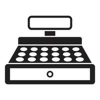 Cash register machine icon representing point of sale system vector