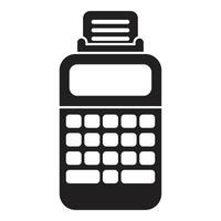 Pos terminal printing receipt, payment terminal icon, electronic transaction concept vector