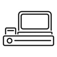 Retro desktop computer with floppy disk and keyboard displaying computing history vector