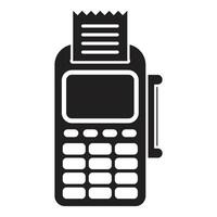 Dataphone printing receipt using wireless connection for payment vector