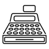 Cash register machine processing payment with display showing total amount vector