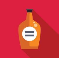 Orange bottle of liquor with generic label on red background vector