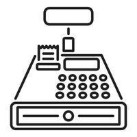 Cash register with receipt and display showing numbers for payment vector