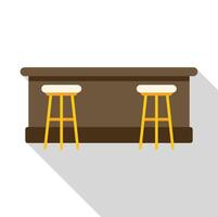 Bar counter with two stools showing relaxing atmosphere vector