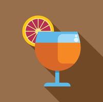 Refreshing cocktail with a slice of citrus fruit, perfect for summer vector
