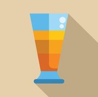 Refreshing layered cocktail in elegant glass with bubbles rising to the top vector