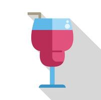 Refreshing pink cocktail with straw in elegant glassware enjoying summer vibes vector