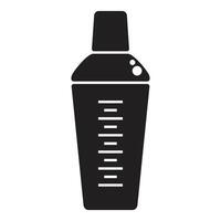 Cocktail shaker silhouette with measurement lines for bartending vector