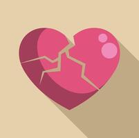 Broken heart representing sadness and unrequited love vector
