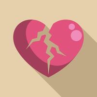 Broken heart representing sadness and end of love vector