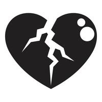 Broken heart splitting into two halves symbolizing divorce or breakup vector
