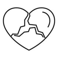 Broken heart representing sadness and end of love or relationship vector