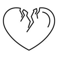 Broken heart showing disappointment and sadness symbolizing a relationship breakup vector