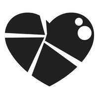Heart shaped pie chart representing love data analysis vector