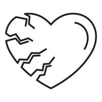 Broken heart showing breakup, divorce, sadness, end of relationship or loss vector
