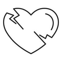 Broken heart representing end of relationship or divorce with jagged edges vector