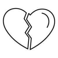 Broken heart showing breakup and sadness concept vector