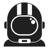 Astronaut wearing helmet exploring space icon glyph style vector