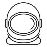 Astronaut helmet protecting cosmonaut exploring space minimalist line art icon vector