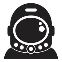Astronaut wearing spacesuit exploring space with black and white silhouette vector