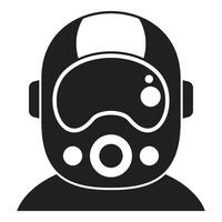 Astronaut wearing space helmet exploring space icon glyph style vector
