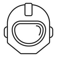 Astronaut helmet protecting head during space exploration icon vector