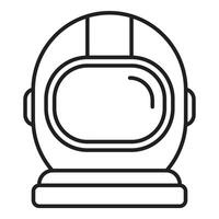 Astronaut helmet protecting from outer space dangers in line art style vector