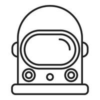 Astronaut helmet protecting cosmonaut during spacewalk, simple outline icon vector