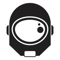 Astronaut helmet exploring space, black and white icon depicting space travel vector