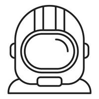 Astronaut wearing helmet exploring space minimalist line art icon vector