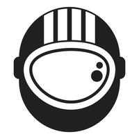 Astronaut helmet exploring space minimalist black and white icon vector