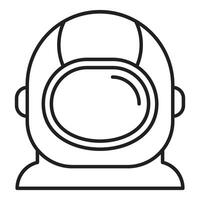 Simple line art icon of an astronaut's helmet, ready for space exploration vector