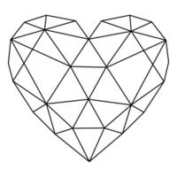heart shape low polygon line art vector