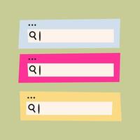 Cute colorful Internet search bar. Information search system. Browser button for website and UI design. illustration vector
