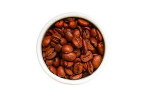 Coffee beans in a bowl isolated on a white background. Clipping path photo