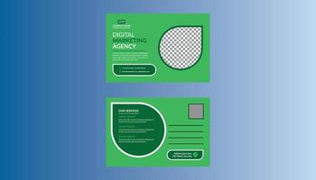 Modern Post Card Design. Dynamic Template Display for Promotional Campaign. vector