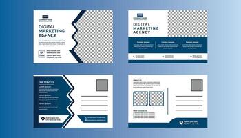 Modern Post Card Design in Bundle. Classic Template Display for Promotional Campaign. vector