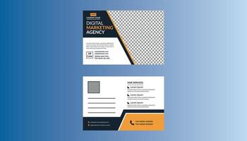 Modern Post Card Design. Dynamic Layout Display for Promotional Campaign. vector