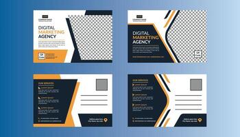 Modern Post Card Design in Bundle. Innovative Template Display for Promotional Campaign. vector