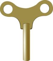 A golden key with two handles vector