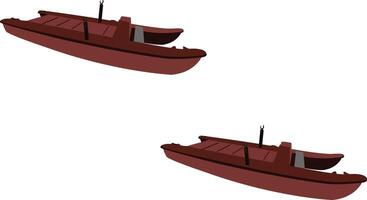 Two boats are shown in different positions vector