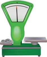 A scale with a green and white background vector