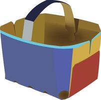 A colorful box with handles on it vector